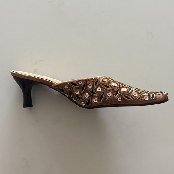 KOLY Embellished Mule Kitten Heels - Sz 36 - Picture 4 of 7